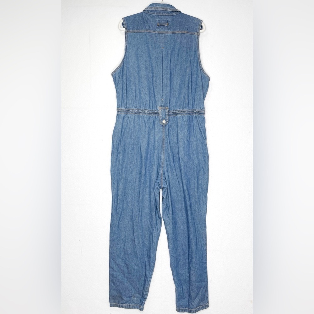 90s Vintage Revolt Jeans Denim Sleeveless Pants Romper Denim Jumpsuit Rare Find - Picture 2 of 6